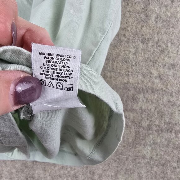 Woman Within 1X Short Sleeve Top Light Green 100% Cotton - Picture 5 of 7